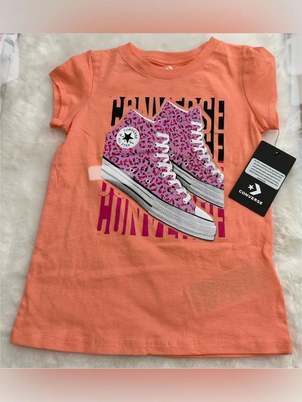 NWT Converse Kids Tees with Top Sneaker and  Logo Graphic. BUNDLE of 3 Tees SZ 6